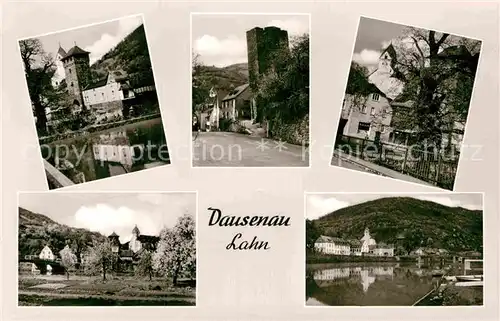 AK / Ansichtskarte Dausenau Partie an der Lahn Torturm Schiefe Turm Kirche  Kat. Dausenau