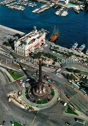 AK / Ansichtskarte Barcelona Cataluna Monumento a Colon Vista aerea Kat. Barcelona