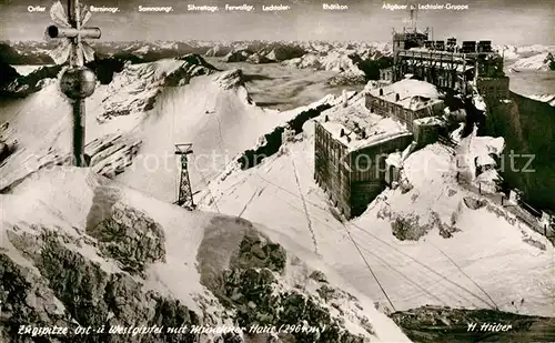 AK / Ansichtskarte Zugspitze Ost  und Westgipfel Muenchner Haus Foto H. Huber Nr. 272 Kat. Garmisch Partenkirchen