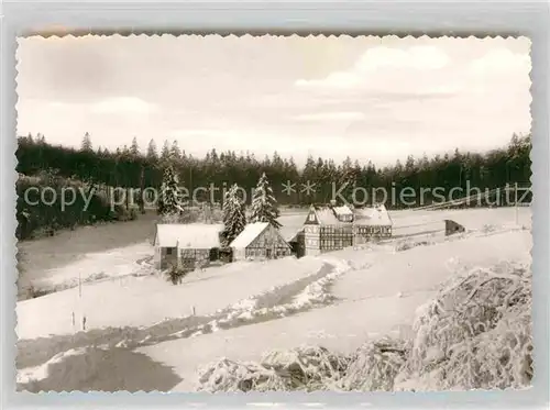 AK / Ansichtskarte Berleburg Bad Kuehhude Schullandheim Rethel Gymnasium Duesseldorf Winter Kat. Bad Berleburg