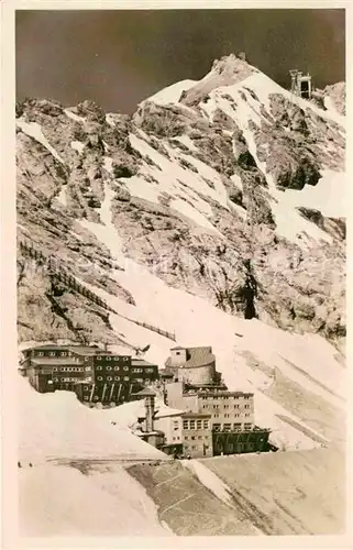 AK / Ansichtskarte Garmisch Partenkirchen Bayerische Zugspitzbahn Hotel Schneefernerhaus Gipfelstation Muenchener Haus Kat. Garmisch Partenkirchen