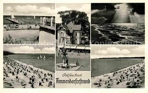 AK / Ansichtskarte Timmendorfer Strand Ostseebad Strand Seebruecke Hotel Abendstimmung am Meer Kat. Timmendorfer Strand