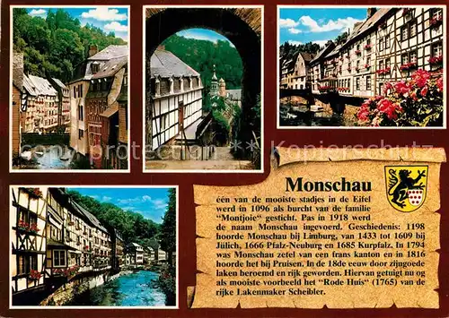 AK / Ansichtskarte Monschau Montjoie Partien an der Rur Kat. Monschau