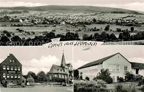 AK / Ansichtskarte Hoerbach Dillkreis Panorama Rathaus Kirche  Kat. Herborn