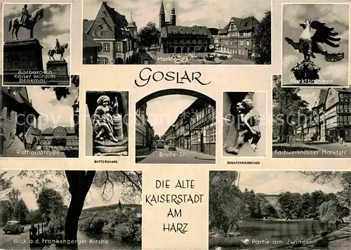 AK / Ansichtskarte Goslar Marktplatz Breitestrasse Fachwerkhaeuser Marktstrasse  Kat. Goslar