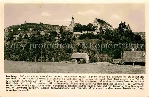 AK / Ansichtskarte Leonberg Wuerttemberg Ortsansicht mit Kirche Geschichte Kat. Leonberg