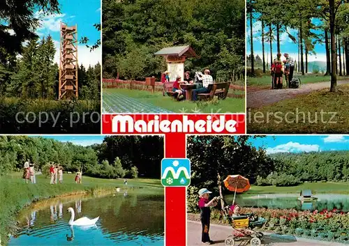 AK / Ansichtskarte Marienheide Aussichtsturm Schwanenteich Park Raststelle  Kat. Marienheide