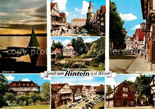 AK / Ansichtskarte Rinteln Doktor See Markt Blumenparadies Elfenborn Blick zum Markt Schloss Arensburg Altes Museum Kat. Rinteln