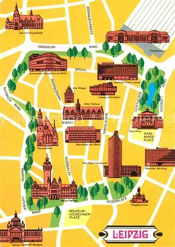 AK / Ansichtskarte Leipzig Stadtplan Kat. Leipzig