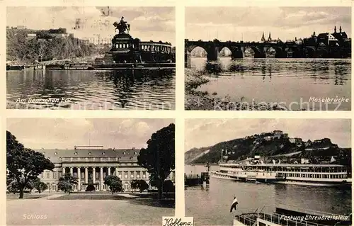 AK / Ansichtskarte Koblenz Rhein Deutsches Eck Seitenraddampfer Vaterland Schloss  Kat. Koblenz