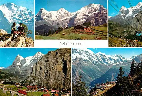 AK / Ansichtskarte Muerren BE Seilbahn Zahnradbahn Panorama Almhuette Kat. Muerren