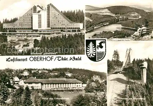 AK / Ansichtskarte Oberhof Thueringen Interhotel Panorama Loetschtalsperre Haus der Freundschaft Schanze Kat. Oberhof Thueringen