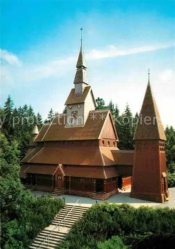 AK / Ansichtskarte Hahnenklee Bockswiese Harz Nordische Stabkirche Kat. Goslar