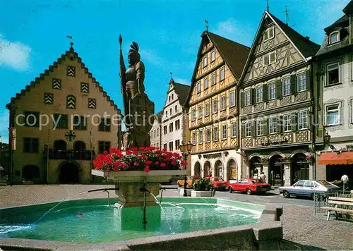 AK / Ansichtskarte Bad Mergentheim Marktplatz Rathaus Brunnen Kat. Bad Mergentheim