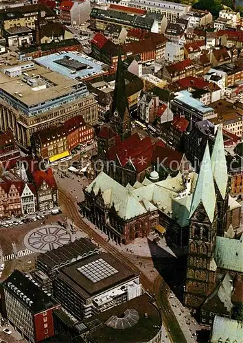 AK / Ansichtskarte Bremen Marktplatz Fliegeraufnahme Kat. Bremen