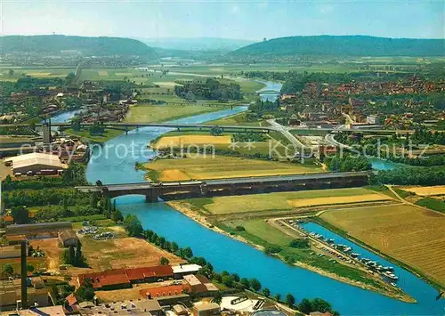 AK / Ansichtskarte Minden Westfalen Weser Mittellandkanal Westfaelische Pforte Fliegeraufnahme Kat. Minden