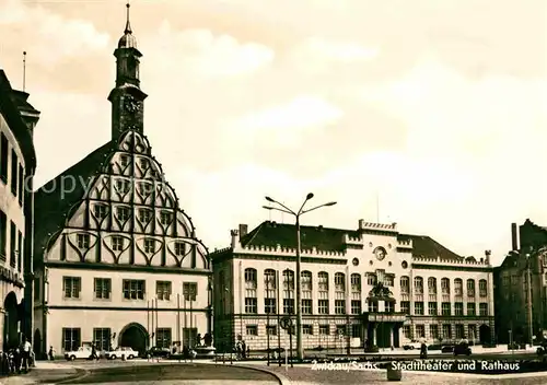 AK / Ansichtskarte Zwickau Sachsen Stadttheater und Rathaus Kat. Zwickau