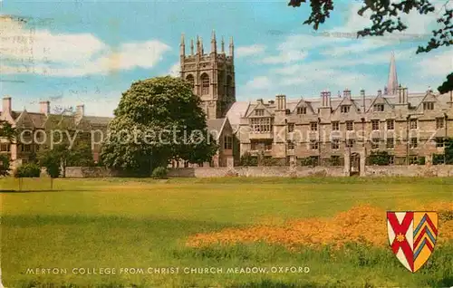 AK / Ansichtskarte Oxford Oxfordshire Merton College from Christ Church Meadow Kat. Oxford