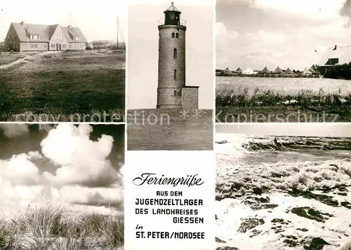 AK / Ansichtskarte St Peter Ording Leuchtturm Panorama Brandung Kat. Sankt Peter Ording