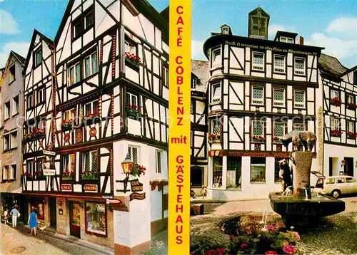 AK / Ansichtskarte Bernkastel Kues Cafe Coblenz Gaestehaus Baerenbrunnen Kat. Bernkastel Kues