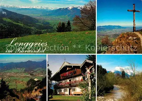 AK / Ansichtskarte Lenggries Karwendel Grasleitenstein Geigerstein Isarwinkler Bauernhaus Brauneck Kat. Lenggries