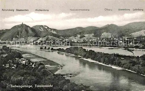 AK / Ansichtskarte Siebengebirge Totalansicht Drachenfels Wolkenburg Nonnenstromberg oelberg  Kat. Koenigswinter