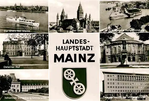 AK / Ansichtskarte Mainz Rhein Osteiner Hof Johannes Gutenberg Universitaet Telegrafenamt 