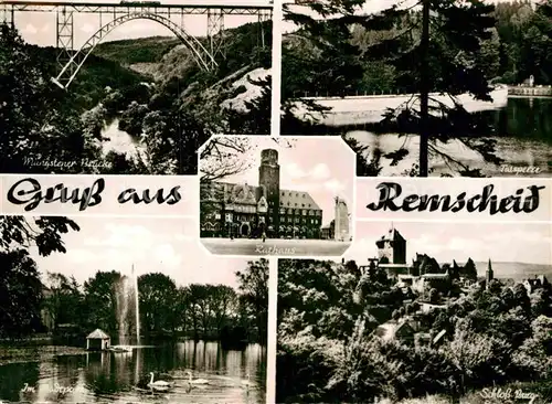 AK / Ansichtskarte Remscheid Muengstener Bruecke Talsperre Schloss Burg Stadtpark  Kat. Remscheid