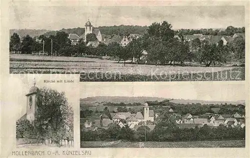 AK / Ansichtskarte Kuenzelsau Hollenbach Kirche Linde  Kat. Kuenzelsau