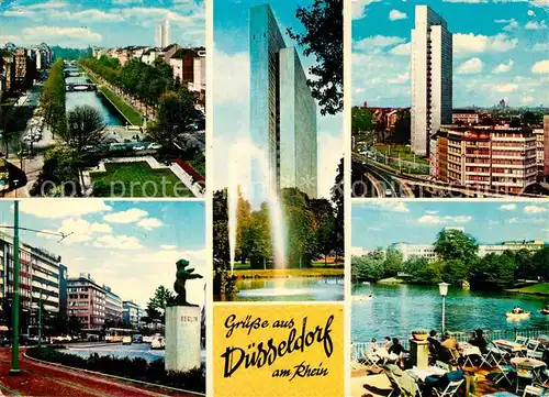 AK / Ansichtskarte Duesseldorf Koenigsallee Hofgarten Hochstrasse Berliner Allee Schwanenspiegel Kat. Duesseldorf