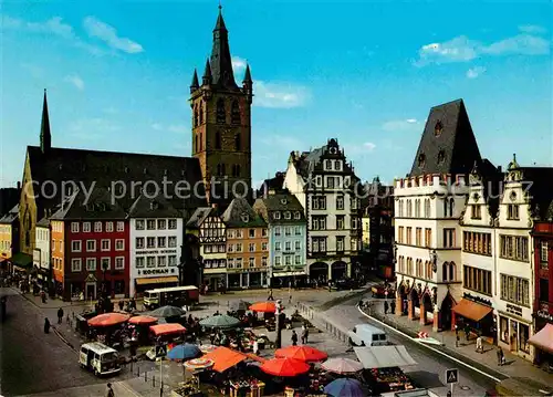 AK / Ansichtskarte Trier Hauptmarkt St. Gangolf Steipe Petrusbrunnen Marktplatz Kat. Trier