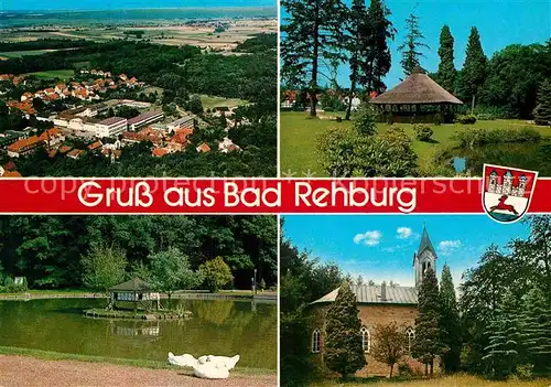 AK / Ansichtskarte Bad Rehburg Fliegeraufnahme Schwanenteich Kirche Kat. Rehburg Loccum