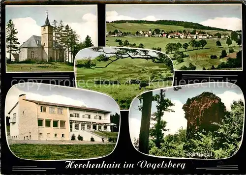 AK / Ansichtskarte Herchenhain Bergrasthaus Herchenhainer Hoehe Kirche Panorama Kat. Grebenhain