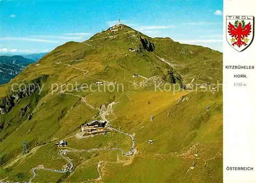 AK / Ansichtskarte Kitzbuehel Tirol Kitzbueheler Horn mit Grossglockner Fliegeraufnahme Kat. Kitzbuehel