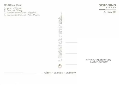 AK / Ansichtskarte Speyer Rhein Dom Osttuerme Maximilianstrasse Altpoertel oelberg Kat. Speyer