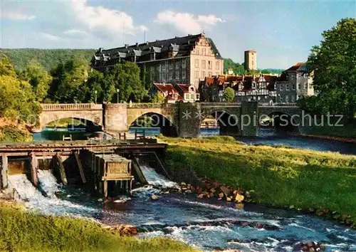 AK / Ansichtskarte Hann. Muenden Alte Werrabruecke und Welfenschloss Kat. Hann. Muenden