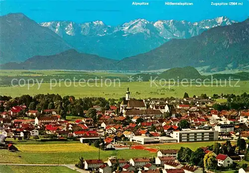 AK / Ansichtskarte Murnau Staffelsee Naturschutzgebiet Murnauer Moos Alpenpanorama Fliegeraufnahme