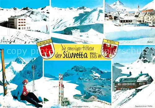 AK / Ansichtskarte Silvretta Hochalpenstrasse Saarbruecker Huette Piz Buin Wiesbadener Huette Galtuer Kat. Gaschurn