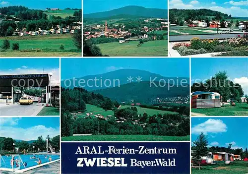 AK / Ansichtskarte Zwiesel Niederbayern Panorama Schwimmbad Campingplatz Kat. Zwiesel