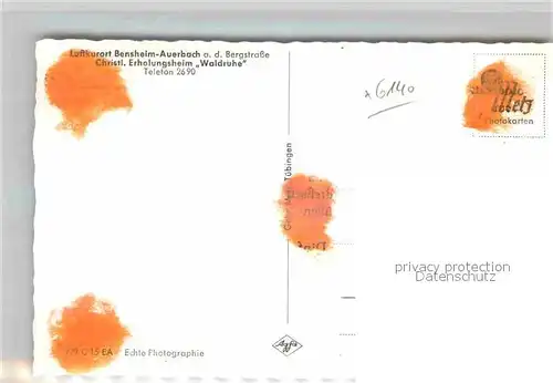AK / Ansichtskarte Auerbach Bergstrasse Christl Erholungsheim Waldruhe Kat. Bensheim