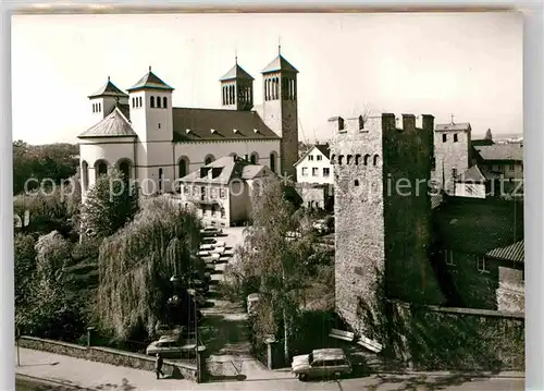 AK / Ansichtskarte Bensheim Bergstrasse Blauer Turm und Stadtkirche Kat. Bensheim