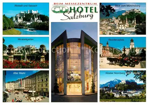 AK / Ansichtskarte Salzburg Oesterreich CD Hote Mirabellgarten Kloster Nonnberg Festung Residenzplatz Alter Markt  Kat. Salzburg