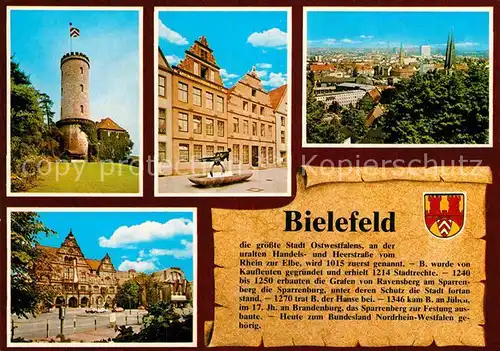 AK / Ansichtskarte Bielefeld Rathaus Sparrenburg Marktplatz Teilansicht  Kat. Bielefeld