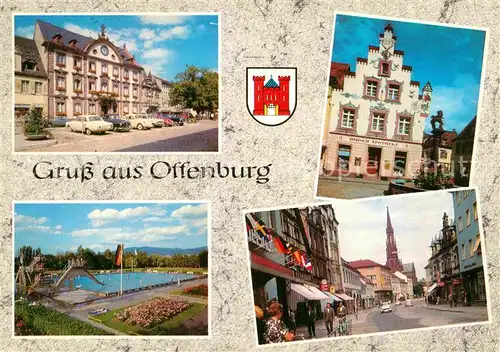 AK / Ansichtskarte Offenburg Rathaus Loewenbrunnen Bad Hauptstrasse  Kat. Offenburg