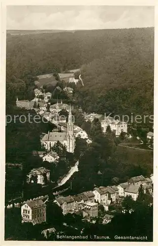 AK / Ansichtskarte Schlangenbad Taunus Panorama Kirche Kat. Schlangenbad