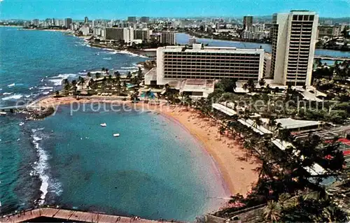 AK / Ansichtskarte San Juan Puerto Rico Caribe Hilton International Hotel Beach aerial view Kat. San Juan