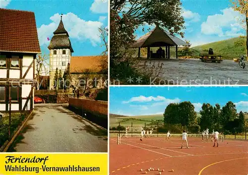 AK / Ansichtskarte Wahlsburg Weser Grillplatz Kirche Tennisplatz Kat. Wahlsburg