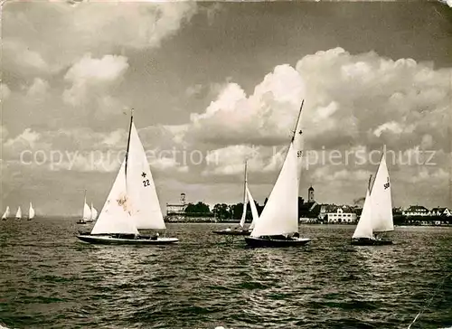 AK / Ansichtskarte Segelboote Langenargen Segelregatta Kat. Schiffe