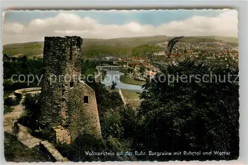 AK / Ansichtskarte Volmarstein Burgruine Ruhrtal Blick auf Wetter Kat. Wetter (Ruhr)