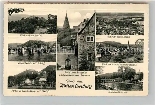 AK / Ansichtskarte Hohenlimburg Schloss Lennebruecke Anlagen Schloss mit Burgfried Kat. Hagen